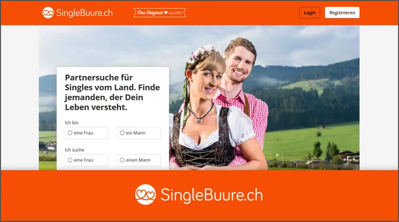 SingleBuure.ch: Startseite der Singlebörse